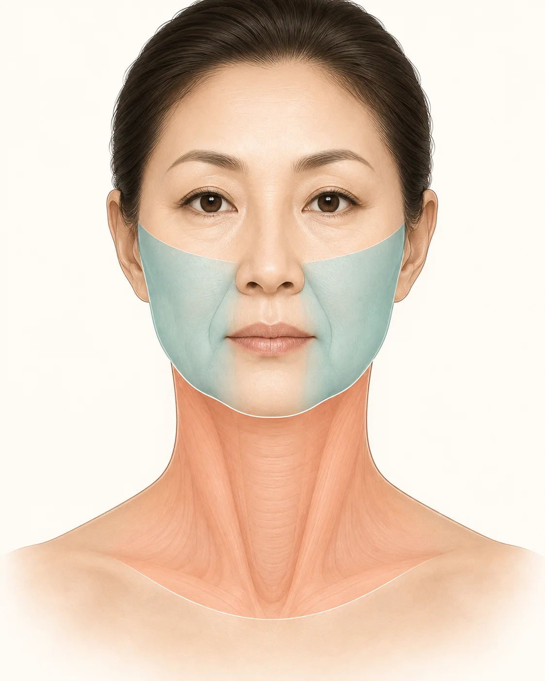 Facelift vs neck lift treatment zones face and neck anatomy diagram where each procedure works