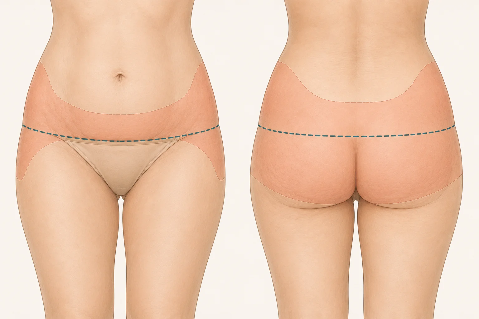 Lower body lift belt lipectomy incision pattern abdomen flanks buttocks excess skin removal after weight loss